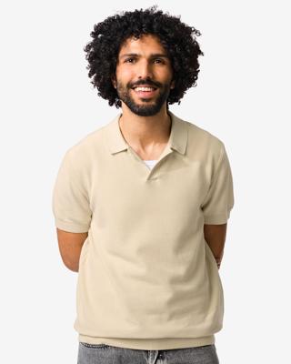 HEMA Herenpolo Kris structuur beige (beige)