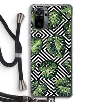 Geometrische jungle: Xiaomi Redmi Note 10 Pro Transparant Hoesje met koord