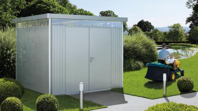 Biohort Highline H5 metalen tuinhuis 275x315x222 cm met dubbele deur- Plat dak- Metaal- Biohort Biohort Highline H5 metalen tuinhuis 275x315x222 cm met dubbele deur- Plat dak- Metaal- Biohort