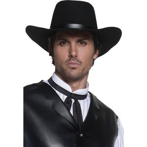 Luxe authentieke cowboyhoed zwart   -