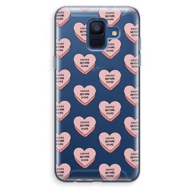 Chicks before dicks: Samsung Galaxy A6 (2018) Transparant Hoesje