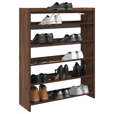 Schoenenrek 80x25x100 cm bewerkt hout bruin eikenkleur