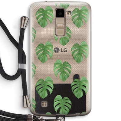 Monstera leaves: LG K10 (2016) Transparant Hoesje met koord