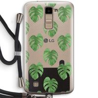 Monstera leaves: LG K10 (2016) Transparant Hoesje met koord