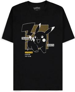 Pokémon - Pikachu Line-art Men's Short Sleeved T-shirt (Black)