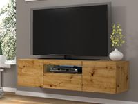 Tv-meubel AUREO 3 deuren 150 cm artisan eik met led