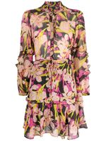 PINKO robe courte volantée à fleurs - Noir