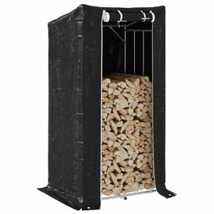 VidaXL Haardhoutrek met regenhoes 100x80x200 cm gegalvaniseerd staal
