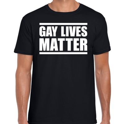 Gay lives matter anti homo discriminatie t-shirt zwart voor heren