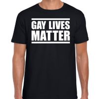 Gay lives matter anti homo discriminatie t-shirt zwart voor heren