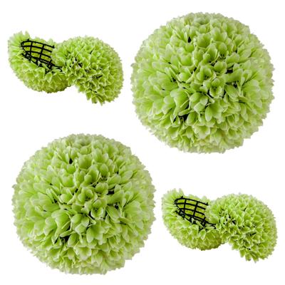 Pak van 2 Kunst Buxus Bollen 28 cm Tuinbol voor Binnen of Buiten om op te Hangen of te Staan voor Tuin Veranda Huis Bruiloft Groen/Roze