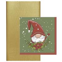 Kerstdiner tafelkleed goud - incl. 20x servetten kerst thema - tafelversiering Kerstdiner tafelkleed goud - incl. 20x servetten kerst thema - tafelversiering