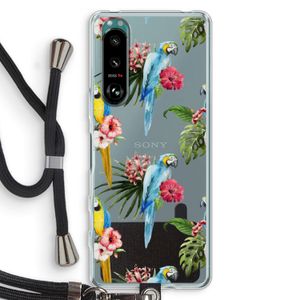 Kleurrijke papegaaien: Sony Xperia 5 III Transparant Hoesje met koord