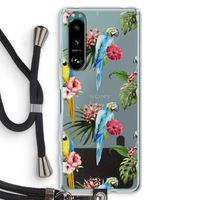 Kleurrijke papegaaien: Sony Xperia 5 III Transparant Hoesje met koord