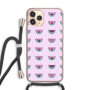 Smiley watermeloenprint: iPhone 11 Pro Transparant Hoesje met koord