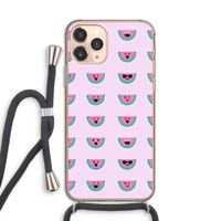 Smiley watermeloenprint: iPhone 11 Pro Transparant Hoesje met koord