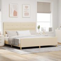 Bedframe met hoofdeinde Crème 200 x 200 cm Stof