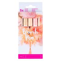 Bruynzeel Ecoline brush pen set portret, 5 kleuren