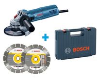 Bosch Blauw GWS 880 Professional Haakse slijper | 125mm | + 2 diamantschijven in koffer - 060139600B - thumbnail