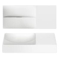 Clou Vale keramiek fontein 45x19x7cm voorbewerkt kraangat rechts Wit mat CL/03.02162.R