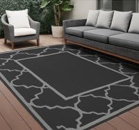 Zwart met marokkaans patroon buitenvinyltapijt