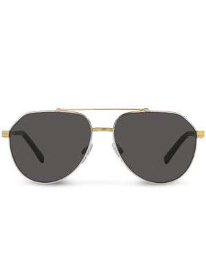 Dolce & Gabbana Eyewear lunettes de soleil à monture pilote - Or