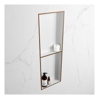 Wandnis Solid Surface Easy | In- en opbouw | 30x150x8 cm | 2 vakken | Rust/Talc