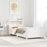 Bedframe zonder matras massief grenenhout wit 90x200 cm