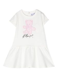 Philipp Plein Junior robe courte à motif Teddy Bear - Blanc