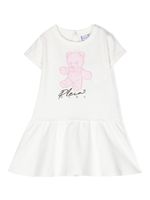 Philipp Plein Junior robe courte à motif Teddy Bear - Blanc