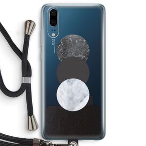 Marmeren cirkels: Huawei P20 Transparant Hoesje met koord