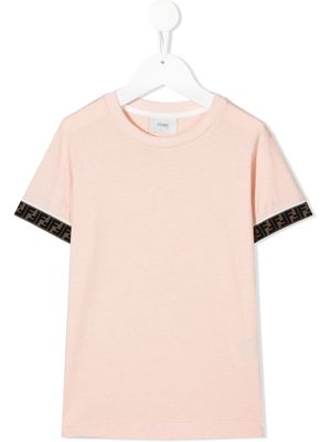 Fendi Kids t-shirt à finitions à logo - Rose