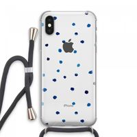 Blauwe stippen: iPhone XS Max Transparant Hoesje met koord