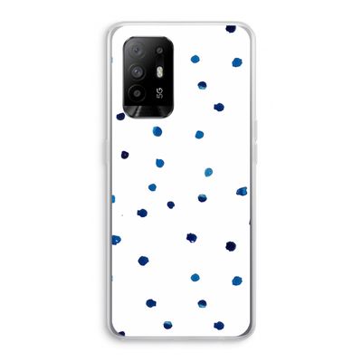 Blauwe stippen: Oppo A94 5G Transparant Hoesje