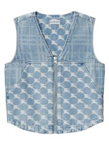 Burberry Kids gilet en jean à logo - Bleu