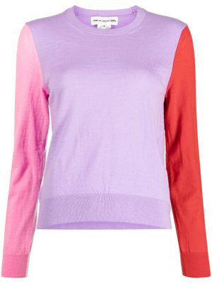 Comme Des Garçons Girl pull colour block à col rond - Rose