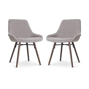 Nolon Nena-Isa Eetkamerstoelen Set van 2 - Bouclé Taupe - Walnoot