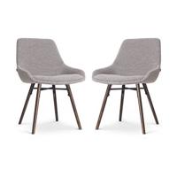 Nolon Nena-Isa Eetkamerstoelen Set van 2 - Bouclé Taupe - Walnoot