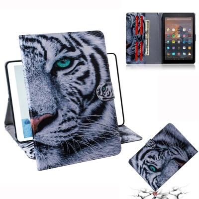 Tiger patroon horizontale Flip lederen case voor Amazon Kindle Fire HD 10 2015/2017 met houder & Card slot & portemonnee