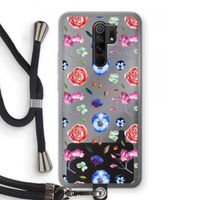 Bloemetjes: Xiaomi Redmi 9 Transparant Hoesje met koord