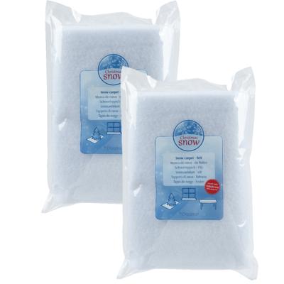 Sneeuwdeken - 2x - wit - 100 x 100 cm - polyester - sneeuwtapijt - kerstversiering