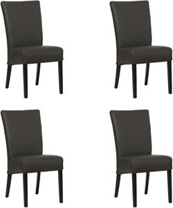 Set van 4 Donkerbruine leren landelijke eetkamerstoelen Just - Toledo Leer Caffe (donkerbruin leer)