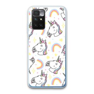 Rainbow Unicorn: Xiaomi Redmi 10 Transparant Hoesje