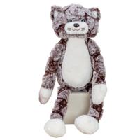 Pluche kat/poes knuffel - extra lange armen en benen - bruin - 50 cm   -