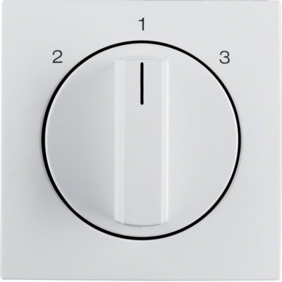 Berker S1 ventilatorschakelaar met draaiknop 2-1-3 polarwit mat