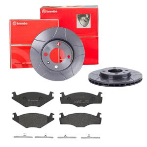 Remmenset, remschijf BREMBO, Remschijftype: Binnen geventileerd, Inbouwplaats: Vooras, u.a. für VW, Seat