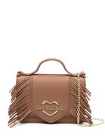 Love Moschino logo-lettering fringed tote bag - Marron