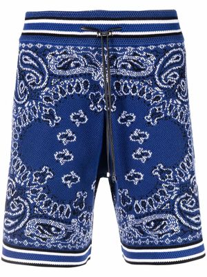 AMIRI short de sport à imprimé bandana - Bleu