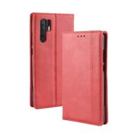 Magnetische Buckle retro textuur horizontale Flip lederen case voor Huawei P30 Pro met houder & kaartsleuven & portemonnee (rood)