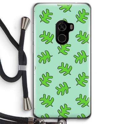 Groene blaadjes: Xiaomi Mi Mix 2 Transparant Hoesje met koord